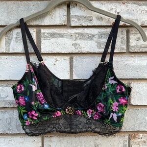 Victoria’s Secret Very Sexy So Obsessed Unlined Corset Bra Top XS Black Floral
